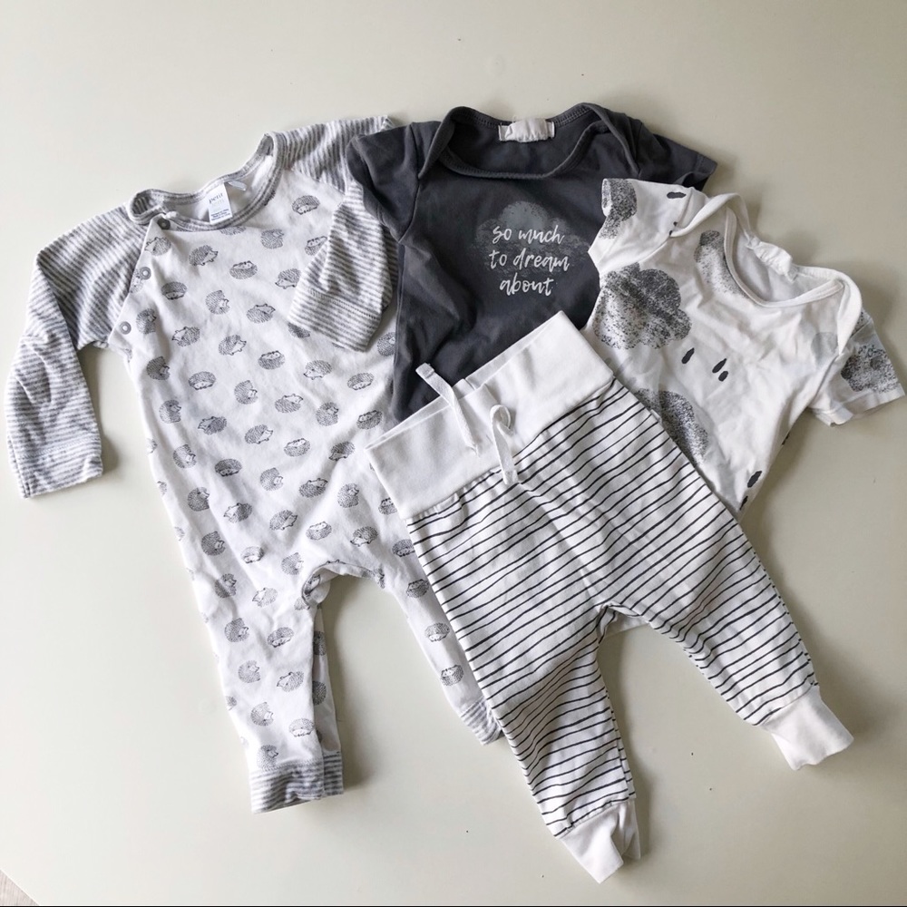 Petit Lem lot leggings hedgehogs & rain clouds
